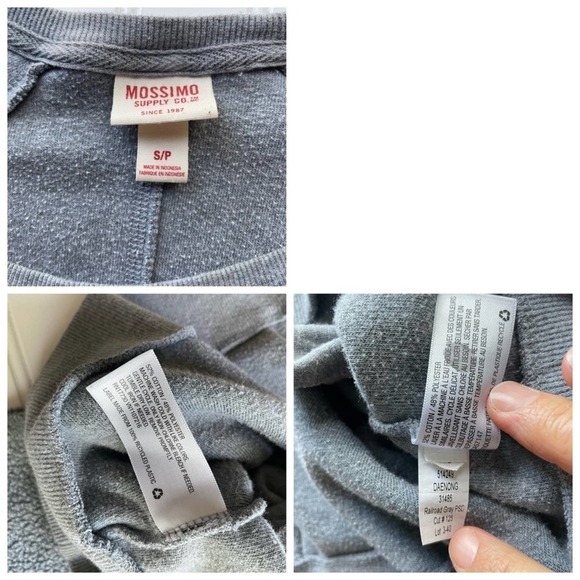 Mossimo Supply Fleece Tunic Sweatshirt Gray Size Small Pockets Oversized casual - Picture 5 of 9